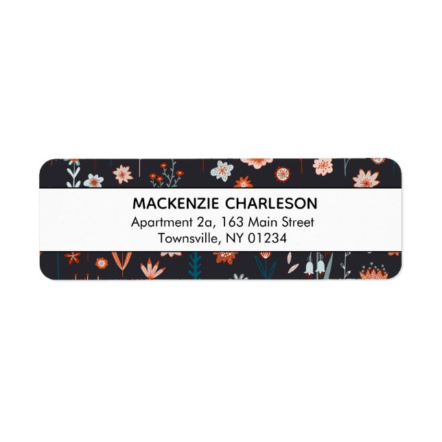 Scandinavian Dark Flowers Address (Front)