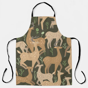 Scandinavian Deer Forest Wallpaper Apron