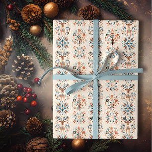 Scandinavian Deer Holiday Wrapping Paper