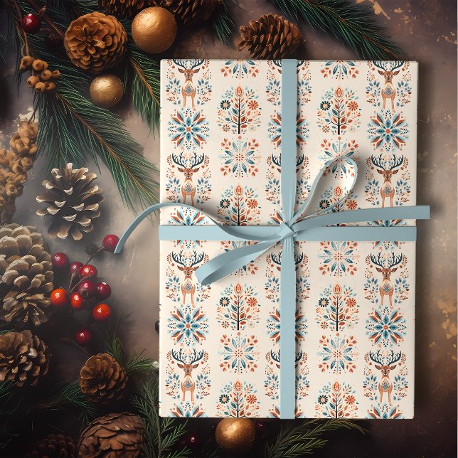Scandinavian Deer Holiday Wrapping Paper (Creator Uploaded)