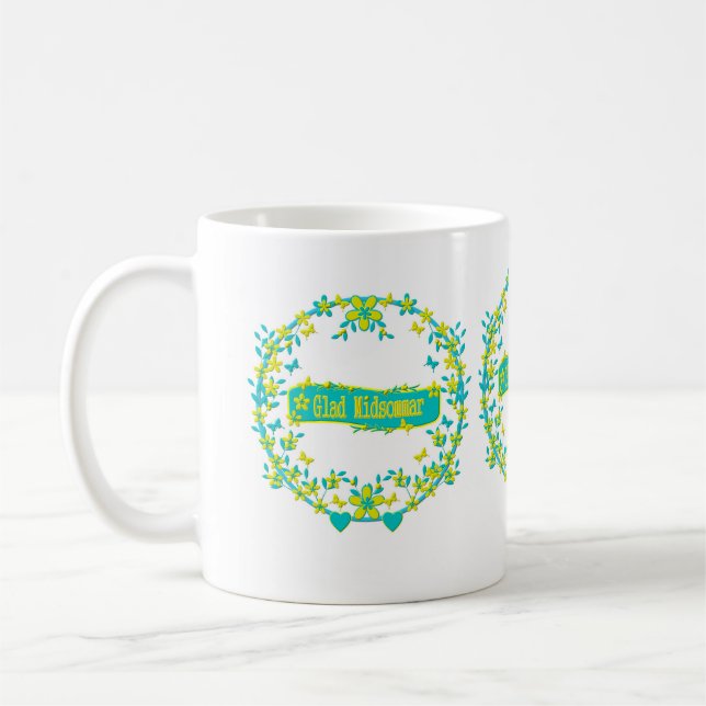 scandinavian design, Glad midsommar Coffee Mug (Left)