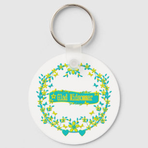 scandinavian design, Glad midsommar Keychain