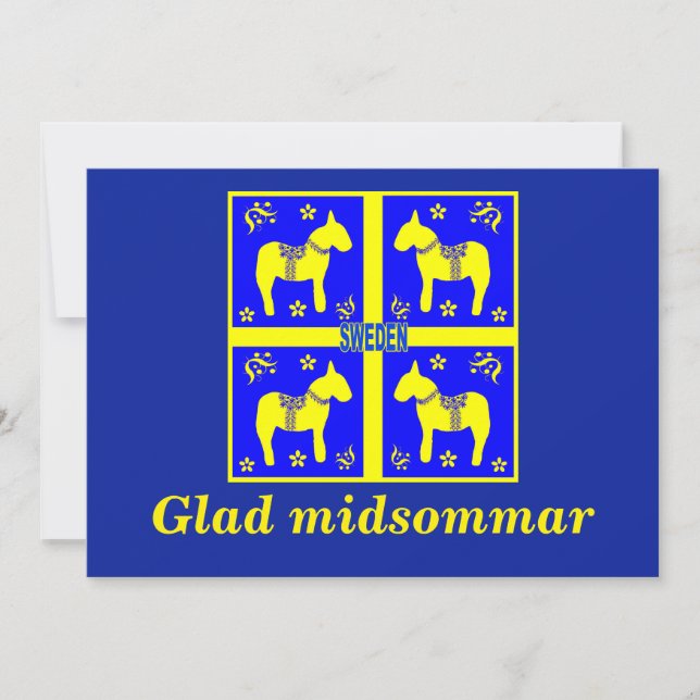scandinavian design,Personalized Glad midsommar Invitation (Front)