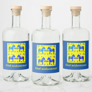 scandinavian design,Personalized Glad midsommar Liquor Bottle Label