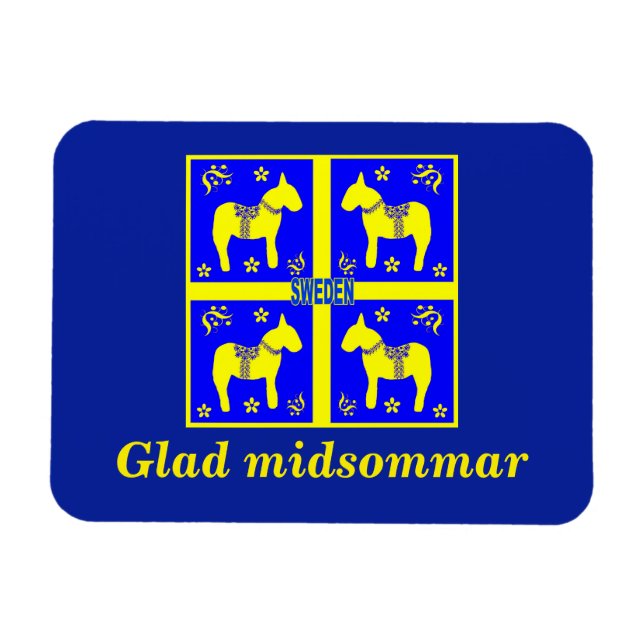 scandinavian design,Personalized Glad midsommar Magnet (Horizontal)