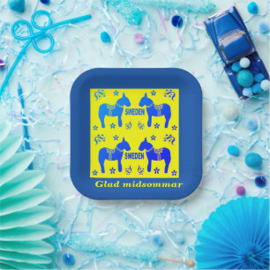 scandinavian design,Personalized Glad midsommar Paper Plate
