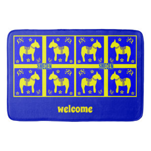 scandinavian design,swedish Horse,Personalize, Bath Mat