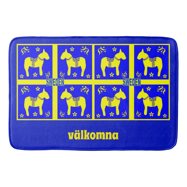 scandinavian design,swedish Horse,Personalize, Bath Mat (Front)