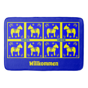 scandinavian design,swedish Horse,Personalize, Bath Mat