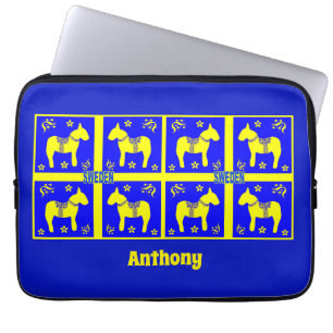 scandinavian design,swedish Horse,Personalize, Laptop Sleeve