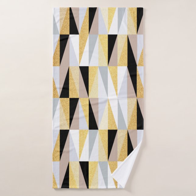 scandinavian design triangles seamless pattern vin bath towel (Bath Towel)