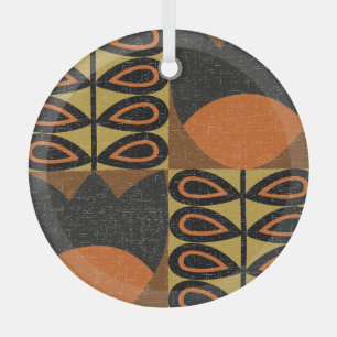 Scandinavian Design: Vintage Seamless Pattern Glass Ornament