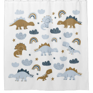 Scandinavian dinosaurs, stars, rainbows illustrati