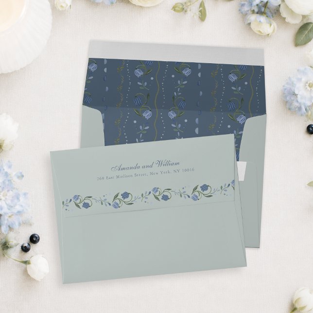 Scandinavian Dusty Blue Wedding Envelope (Creator Uploaded)