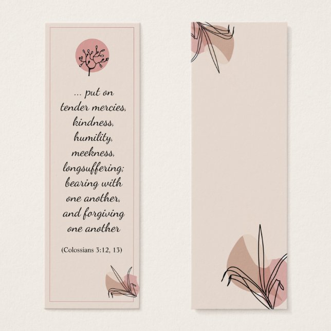 Scandinavian Elegant Floral Bible Verse Bookmark (Front & Back)