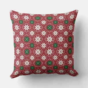 Scandinavian Fair Isle Christmas Edition 1 Throw Pillow