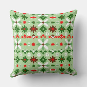 Scandinavian Fair Isle Christmas Edition 4 Throw Pillow