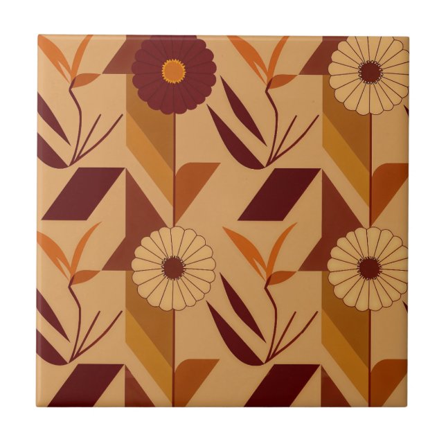 Scandinavian Fall Floral Pattern Tile (Front)