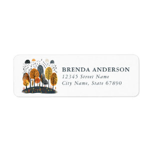 Scandinavian Fall Return Address Label