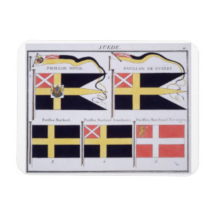 Scandinavian Flags, from a French book of Flags, c Magnet