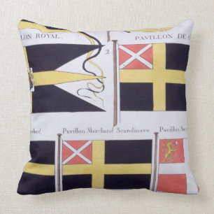 Scandinavian Flags, from a French book of Flags, c Throw Pillow