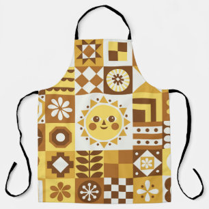 Scandinavian Floral: Abstract Vintage Card. Apron