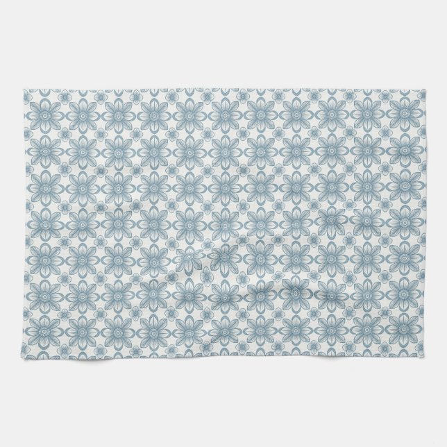 Scandinavian Floral Pattern Kitchen Towel (Horizontal)