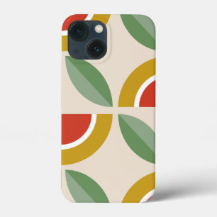 Scandinavian floral pattern,retro style,mid centur iPhone 13 mini case