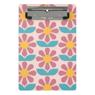 Scandinavian floral pattern,retro style,mid centur mini clipboard