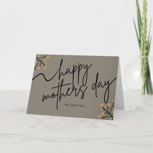 Scandinavian Floral Printable Mothers Day Card (Front)