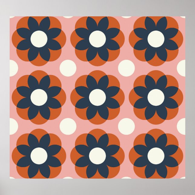 Scandinavian Floral: Vintage Seamless Design Poster (Front)