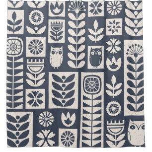 Scandinavian Floral: White, Blue, Minimalist.