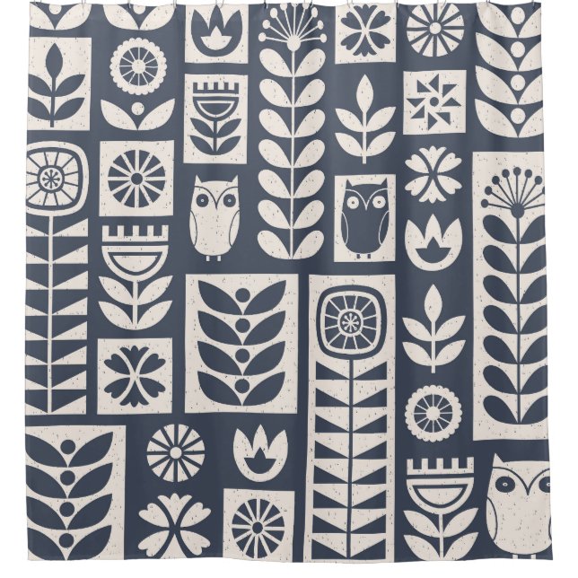 Scandinavian Floral: White, Blue, Minimalist. (Front)