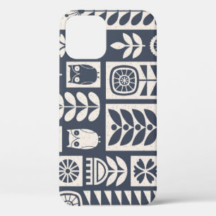 Scandinavian Floral: White, Blue, Minimalist. iPhone 12 Case