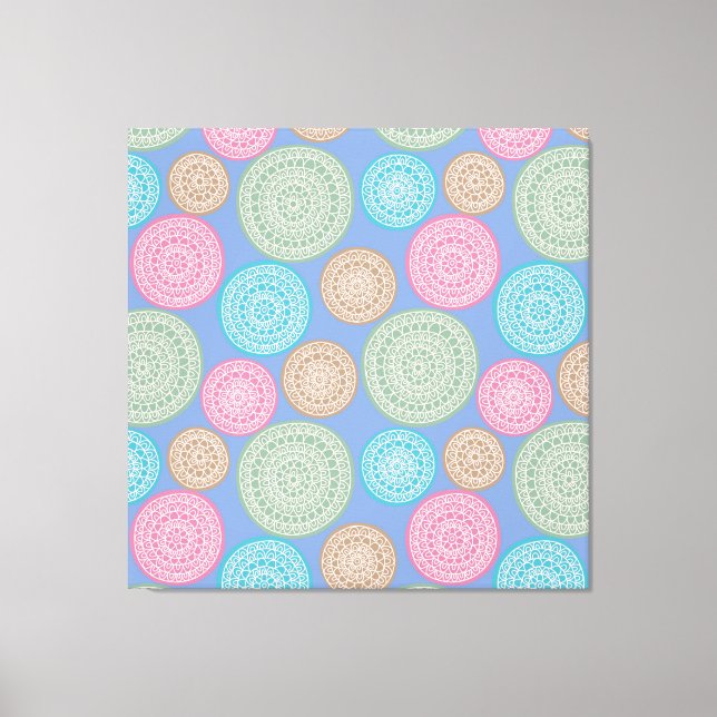 Scandinavian Flower Mandalas Pattern 1 Canvas Print (Front)