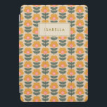 Scandinavian Flower Pattern Personalized iPad Pro Cover<br><div class="desc">Scandinavian Flower Pattern Personalized Recipe Tablet Cover</div>
