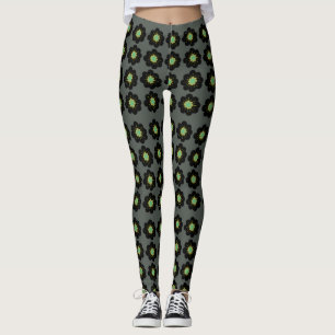 Scandinavian Flowers Grey Background  Leggings