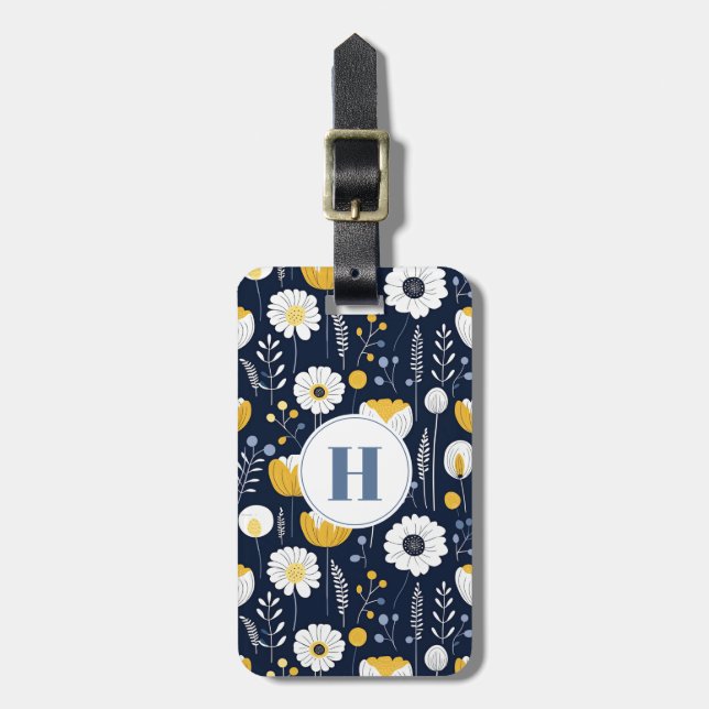 Scandinavian Flowers Luggage Tag (Front Vertical)