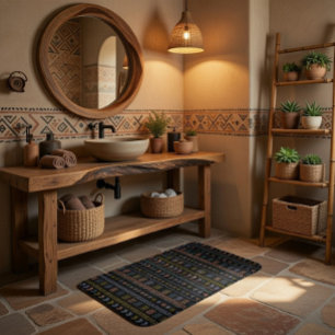 Scandinavian Folk Art Bath Mat