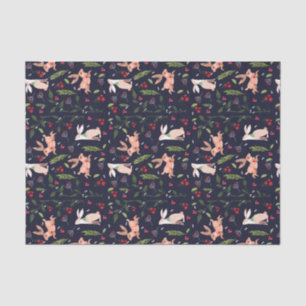 Scandinavian Folk Art Bunnies Tissue Paper