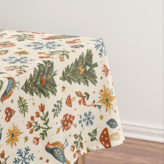 Scandinavian Folk Art Christmas Charm Tablecloth