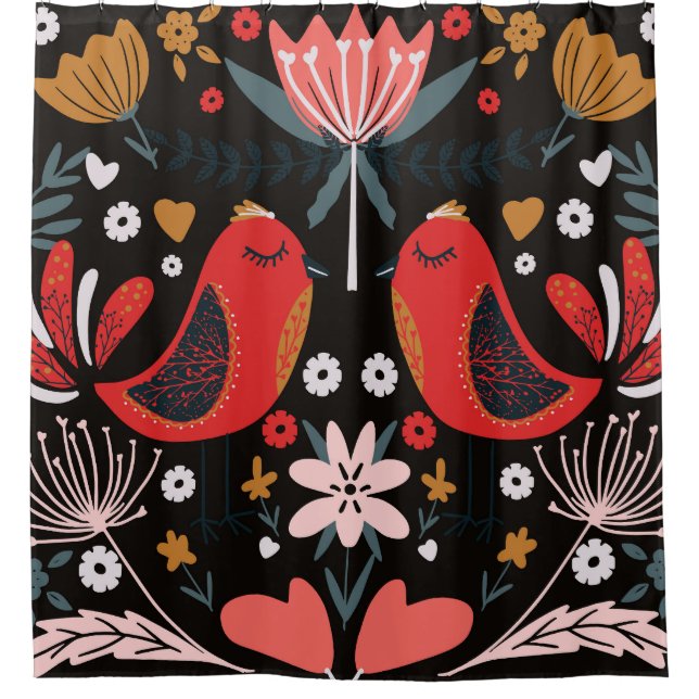 Scandinavian Folk Art: Colourful Birds. (Front)