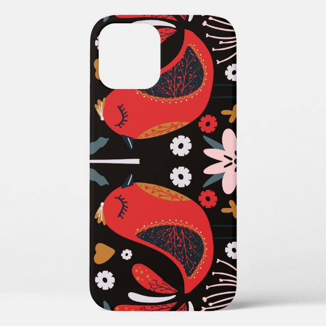 Scandinavian Folk Art: Colourful Birds. Case-Mate iPhone Case (Back)
