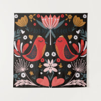 Scandinavian Folk Art: Colourful Birds.