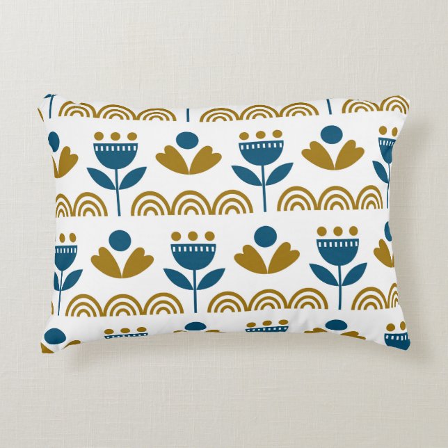 Scandinavian folk art, colourful pattern. accent pillow (Front)