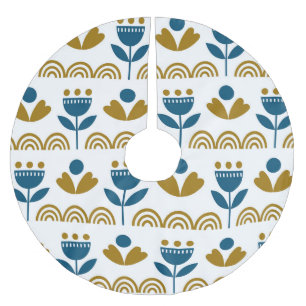 Scandinavian folk art, colourful pattern. brushed polyester tree skirt