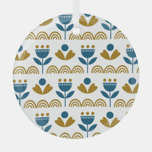 Scandinavian folk art, colourful pattern. glass ornament