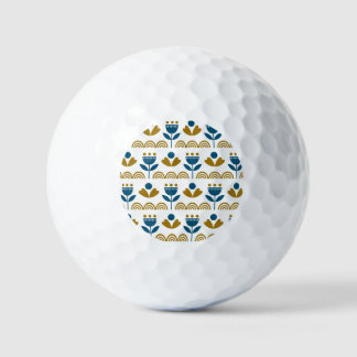 Scandinavian folk art, colourful pattern. golf balls