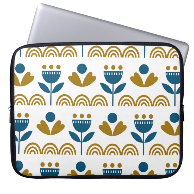 Scandinavian folk art, colourful pattern. laptop sleeve (Front)