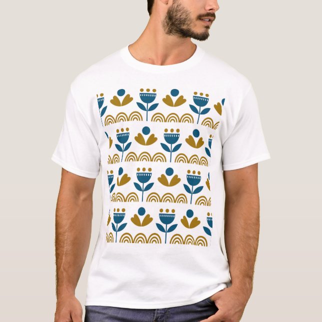 Scandinavian folk art, colourful pattern. T-Shirt (Front)